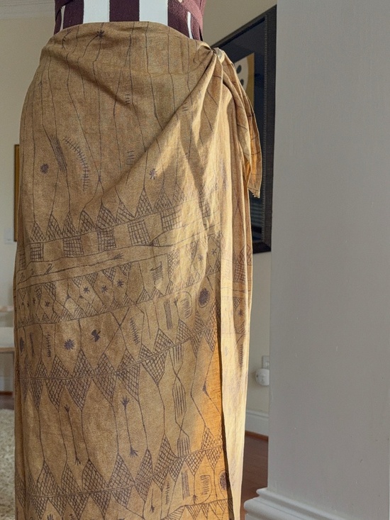 Lauren Ralph Lauren Dresses & Skirts - VTG Lauren Ralph Lauren Womens Maxi Tie Wrap Skirt 100% Linen 12 Boho Aztec